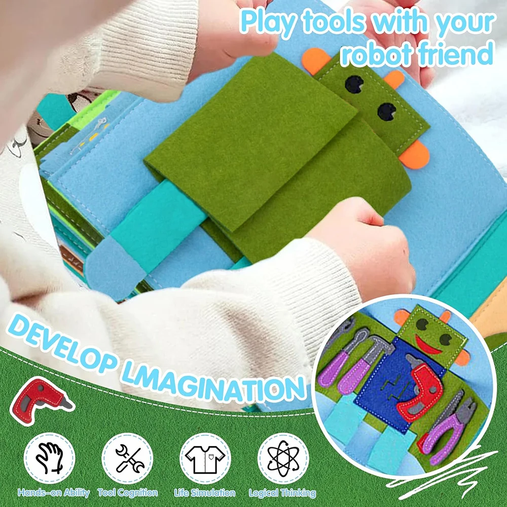 Montessori Felt Busy Quiet Book Educational Daily Learning Toy_voghion.com