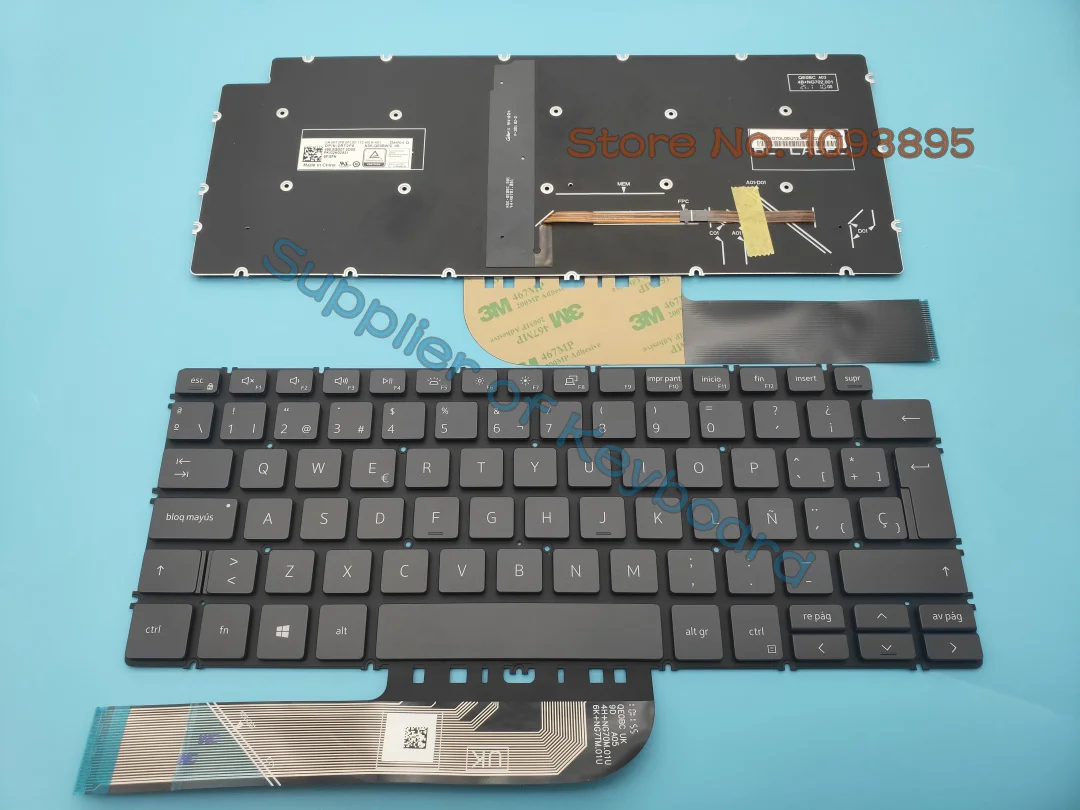 Teclado Latino Espanhol e Português do Brasil Retroiluminado em Prata e Preto Dell Inspiron 7390 em 17391 in 114 7405 7400 em 1