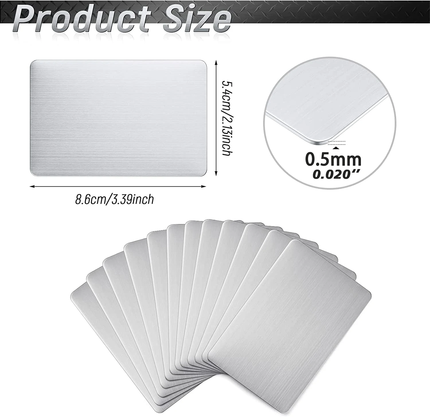 Stainless Steel Cards 5Pcs 0.5mm Thick