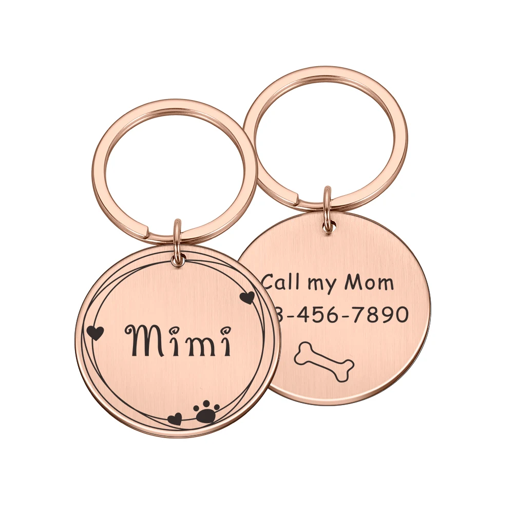 Personalized Dog Cat ID Tag Anti-lost Pet Name Tags Plates Free Engraving Dogs Cats Kitten ID Tag Nameplate Pendant for Pets Dog 