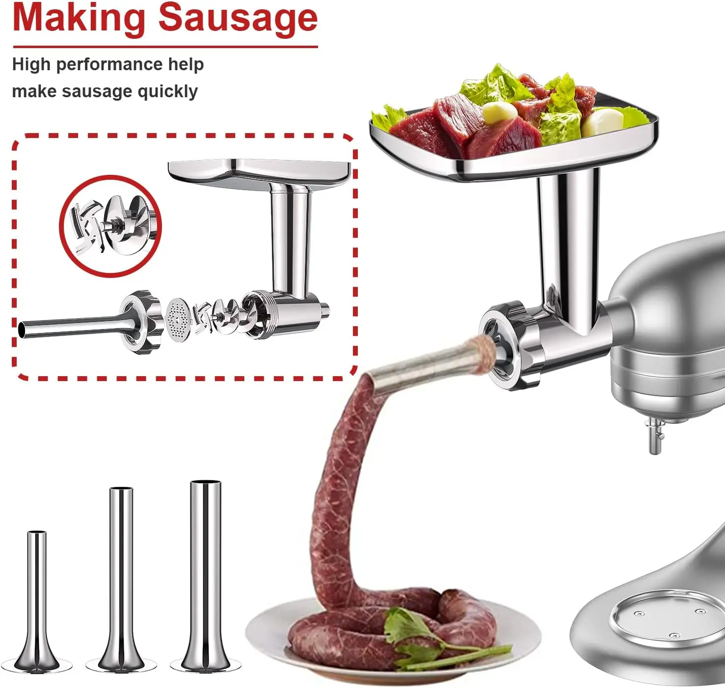  Stainless Steel Meat Grinder Attachments for