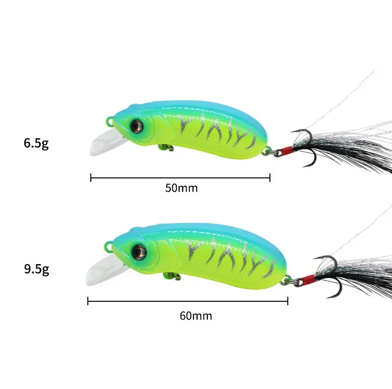 CC50 CC60 Slow Sinking Minnow 6.5g 9.5g Wobbler Crankbait Artificial Hard Bait For Bass Trout Pike Bass