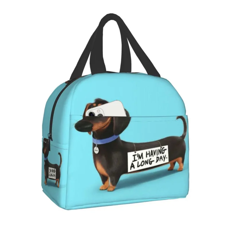 

Dachshund Thermal Insulated Bags Women Wiener Badger Sausage Dog Resuable Lunch Container for Outdoor Picnic Food Box