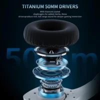 BINNUNE BW01 Wireless Gaming Headset with Mic for PC PS4 PS5 2.4G Bluetooth USB Gamer Headphones with Mic for Laptop Computer - Image 4