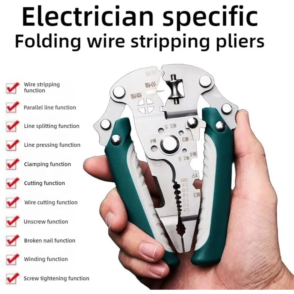 Multifunctional electrician pliers demonstrating various usage applications