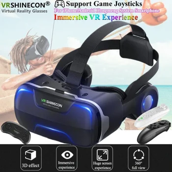 Occhiali VR per realtà virtuale blu-ray HD IMAX schermo enorme occhiali 3D Google scatola di cartone casco VR per telefono, Joystick di gioco di supporto