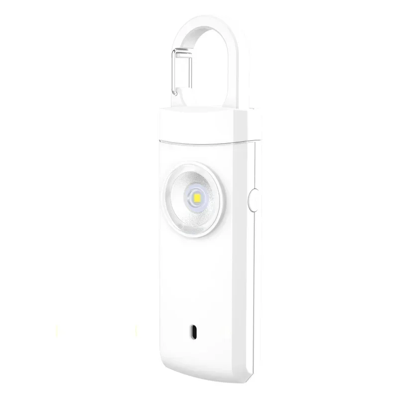 안전 경보가 있는 자기 방어 LED 손전등, USB 충전식 키체인 조명, 보호 용품, 여성 야외 경보
