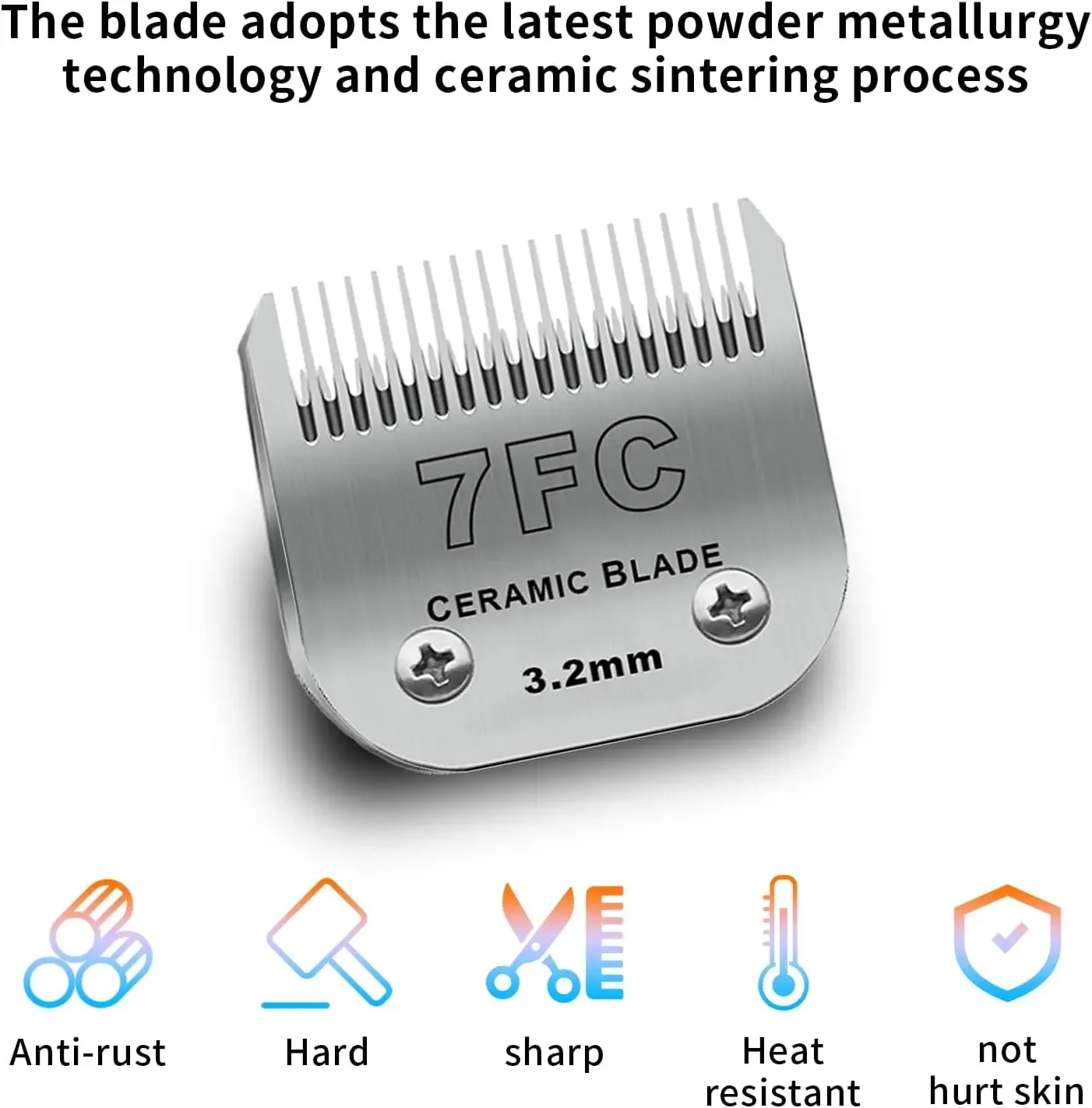 7FC Detachable Pet Ceramic Blade, Compatible with most Andis/Oster A5/Wahl KM 10 Series Dog & Pet Clippers