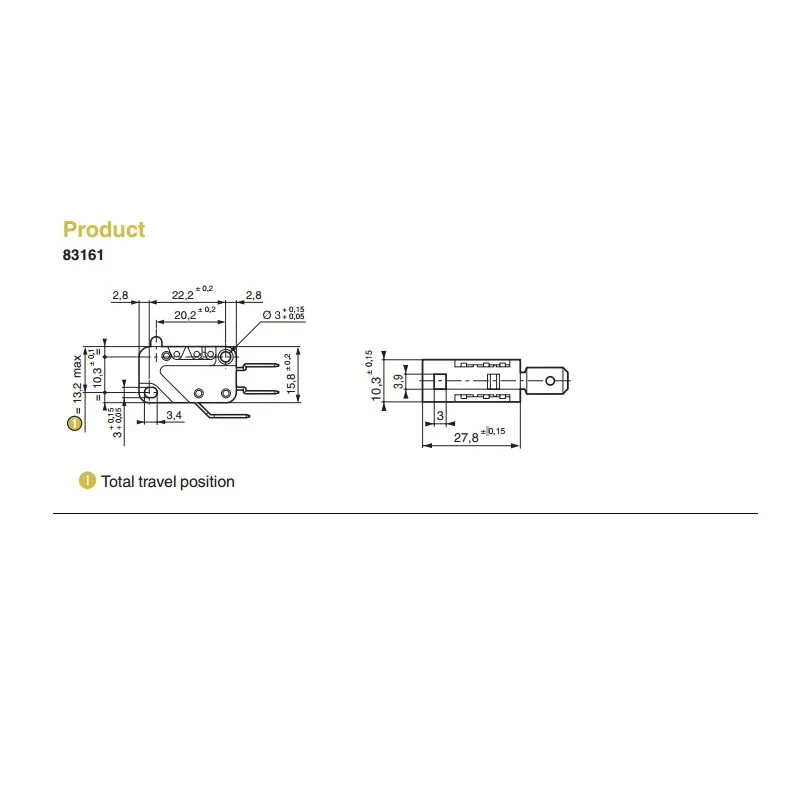 프랑스 크루제 EF83161.1 스트로크 리미트 리셋 마이크로 스위치 프레스, 3 피트 긴 핸들, 1 개