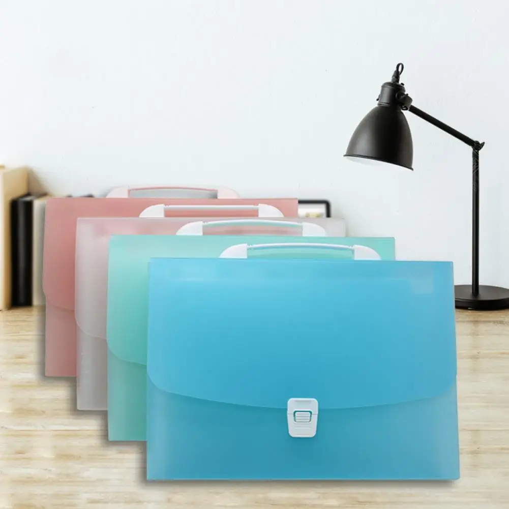 File Folder Multi-pages 13 Pockets Document Folder with Handle Examination Paper Accordion File Organizer School Supplies