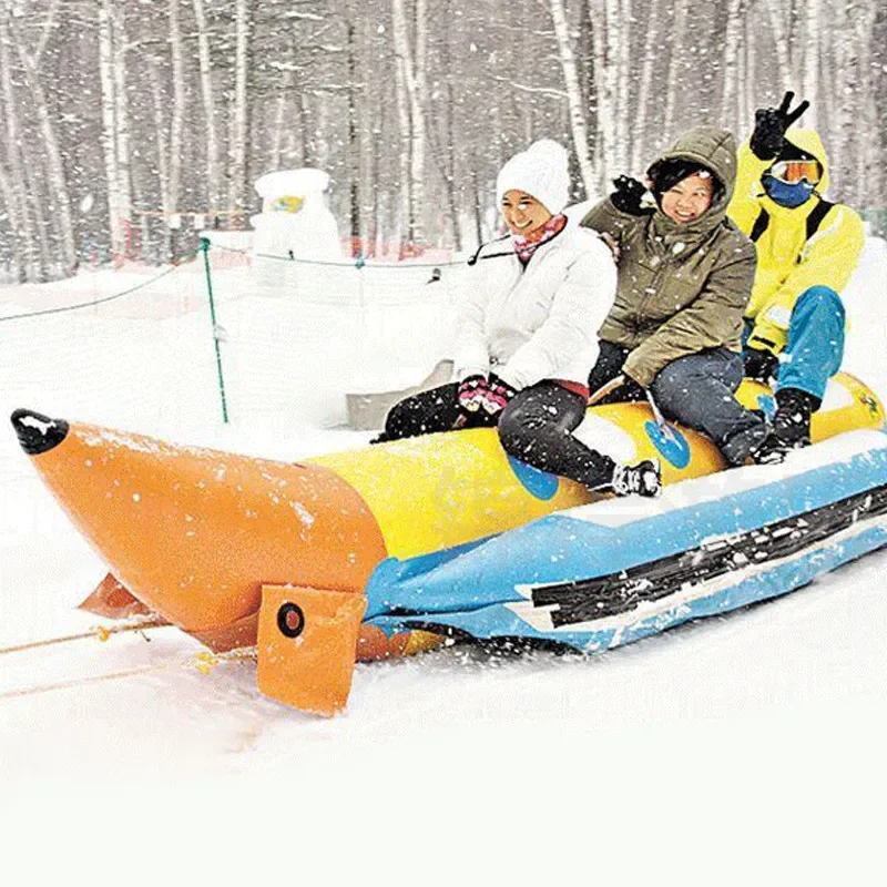 Factory Inflatable Snow Sled Hot Sale Winter Outdoor Amusement Play Game Banana Snow Tube Toys
