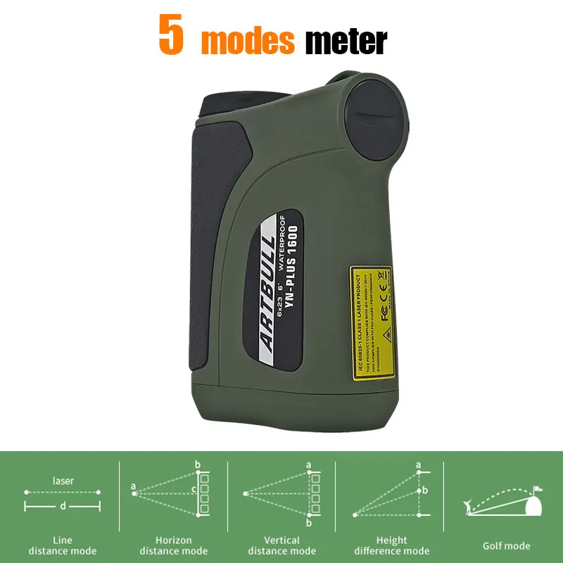 Telemetro Laser caccia 800m 1200m telescopio misuratore di distanza Laser  Golf strumento di misurazione dell'angolo del telemetro digitale monoculare