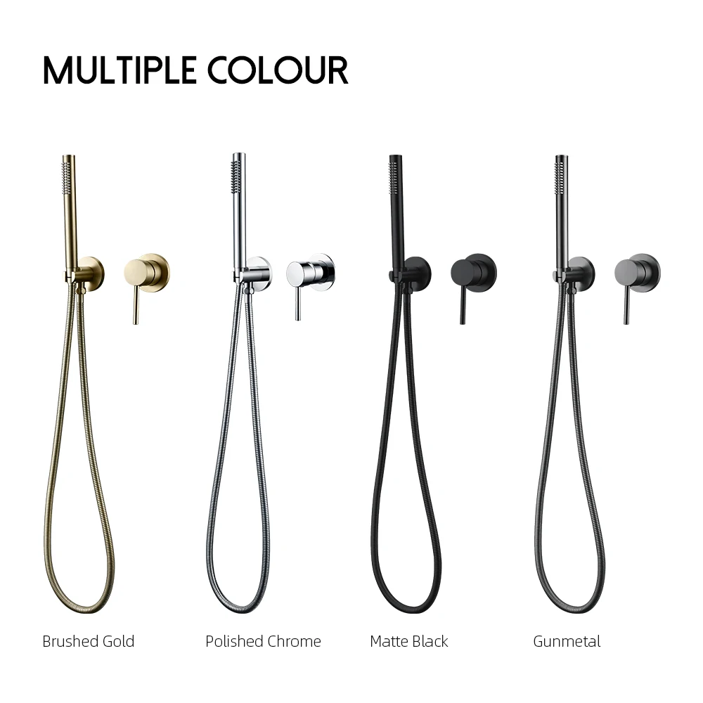 Handheld Shower Bathroom Shower Faucet Hot & Cold Water Tap Brass Holder And Stainless steel 1.5M Hose Wall Mount Mixer