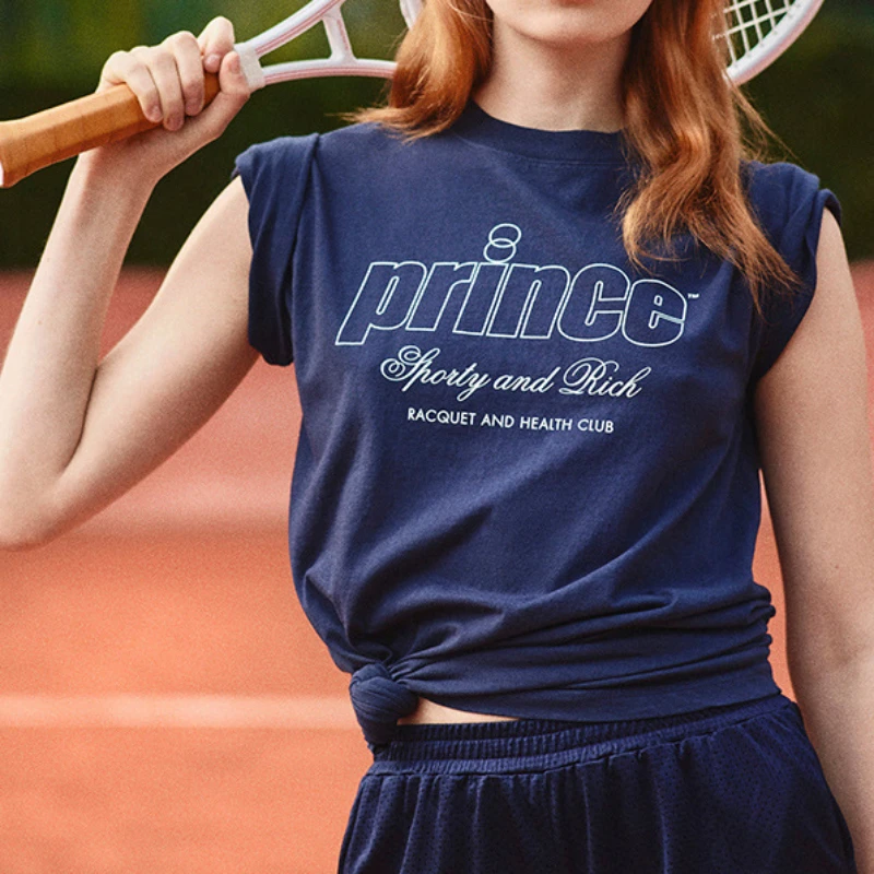 

Женская хлопковая футболка с коротким рукавом, синяя футболка с буквенным принтом, лето 2024