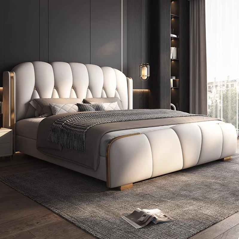 

Nordic Luxury Bed Aesthetic Bedroom Nightstands Multifonction Sleeping Bed King Size Frame Muebles Para El Hogar Home Decoration