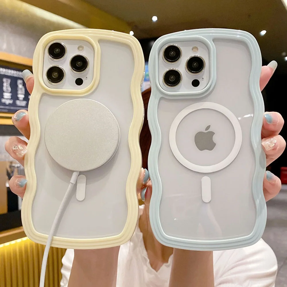 Vibrant Wavy Magnetic Wireless Charging Shockproof Case