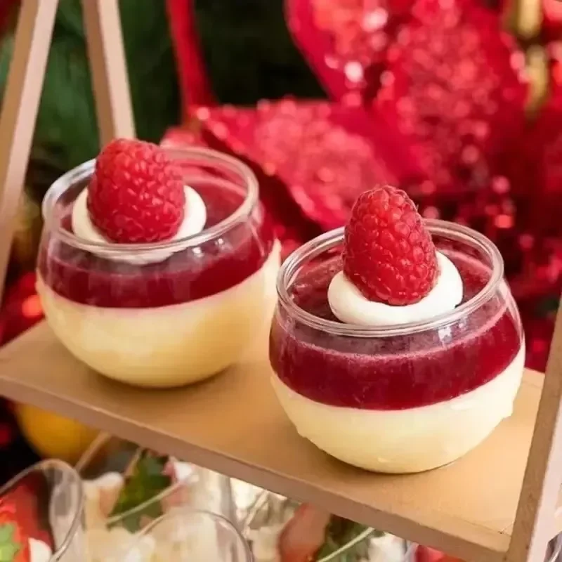 50/100PCS Round Dessert Cups Honey Pot Shape Jelly Tiramisu Yogurt Baking Appetizer Birthday Wedding Ice Cream Candy Snacks