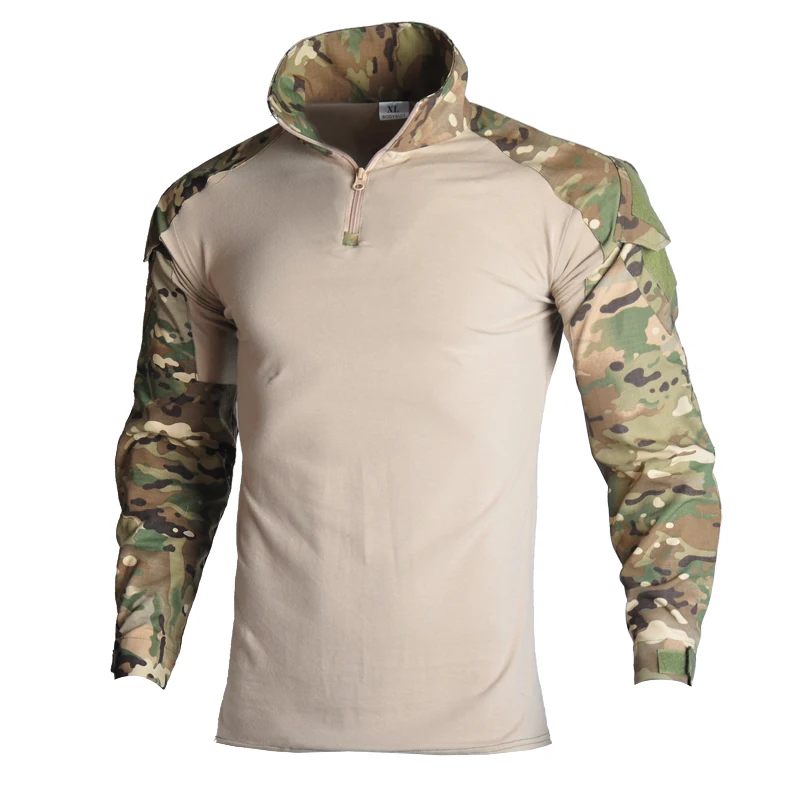 Men's Shirts Softair Combat Tactical Hunting Uniform Camouflage Airsoft Climb Camping Shirts Big Size mens t shirts