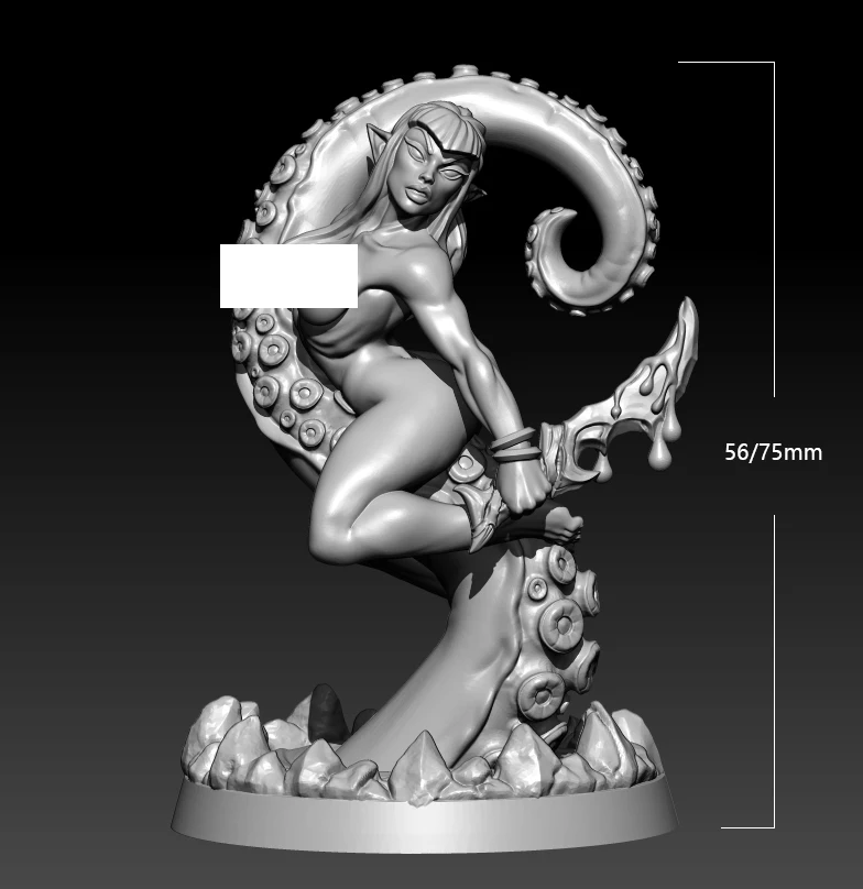 

56mm 75mm Resin Model The Octopus Girl 3D Printing Figure Unpaint No Color RW-018