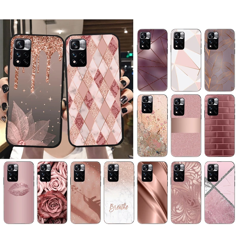 

Phone Case for Xiaomi Redmi note 13 12 Pro 11S 11 10 Pro 10S 12S Redmi 10 10C 9C 13C Rose Gold Case