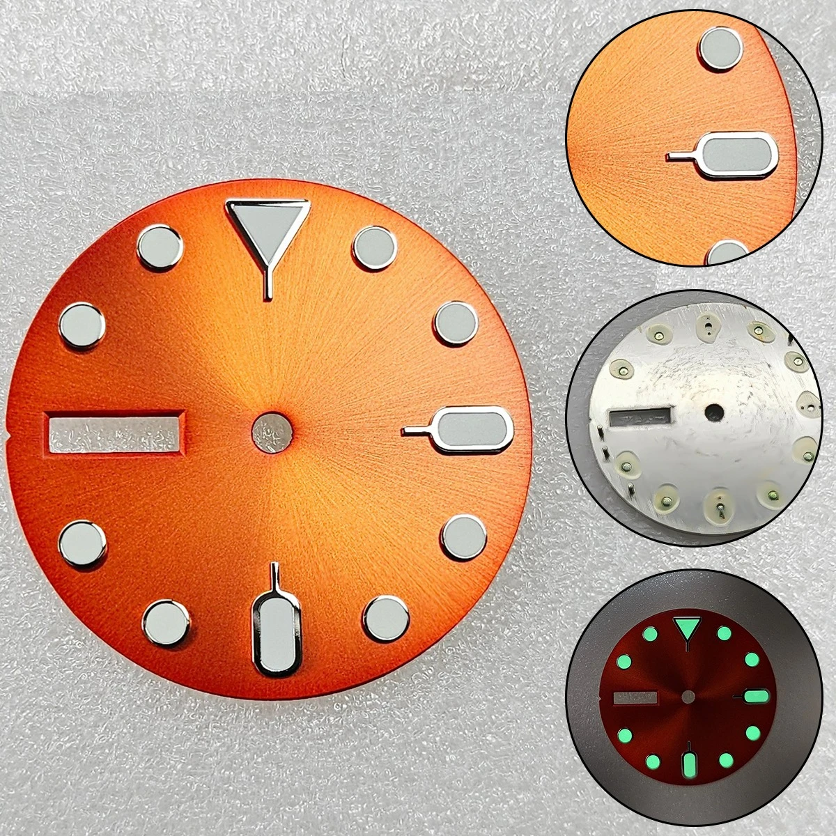 Green Luminous Watch Dial with Dual Calendar - Men's Accessory