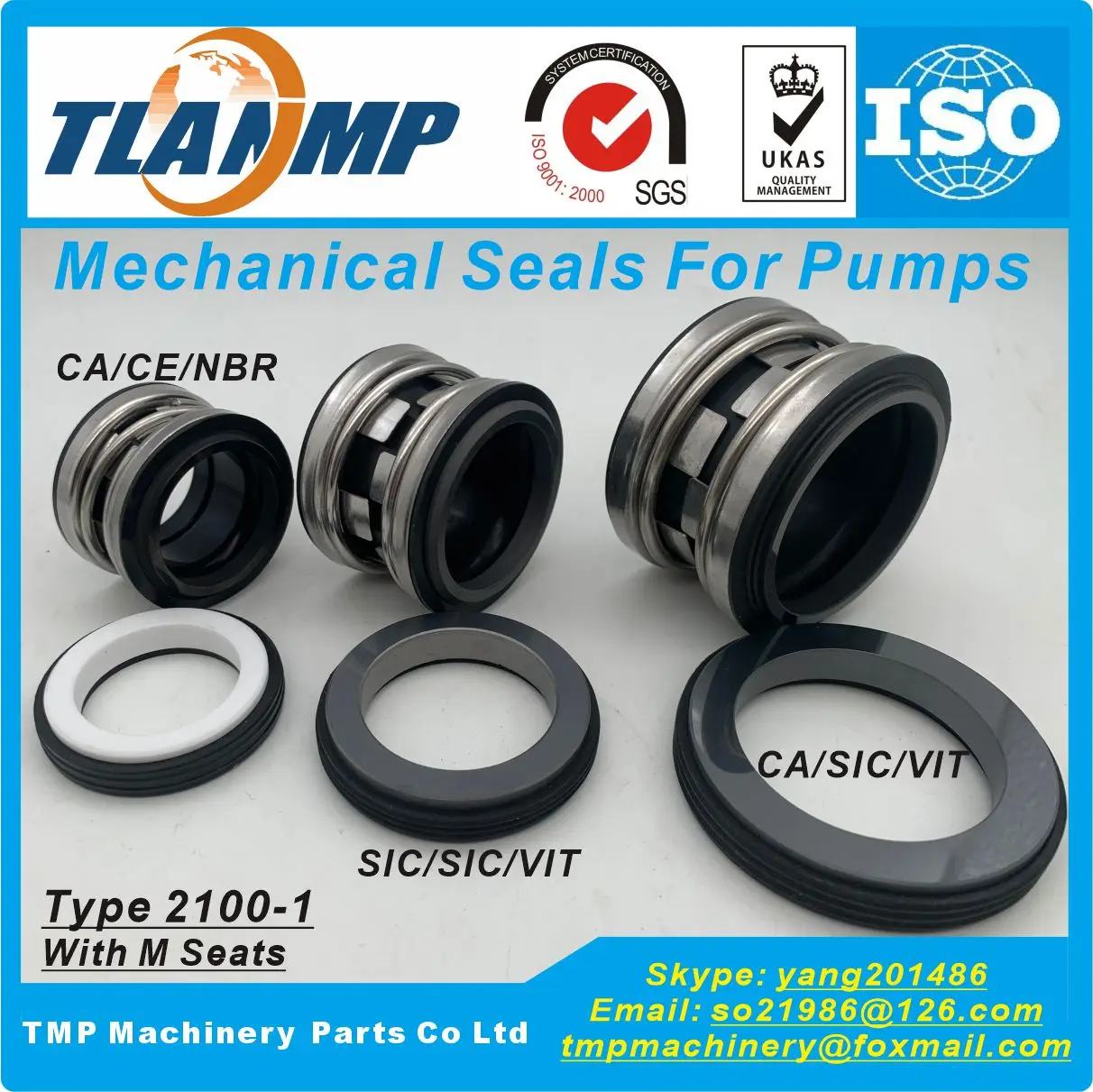 

2100-1-48 , TJ-0480-S , INT-0480-S , 2100S-48 , 2100-48 TLANMP Mechanical Seals (Shaft 48mm, Rotary Part Working length L3=30mm)