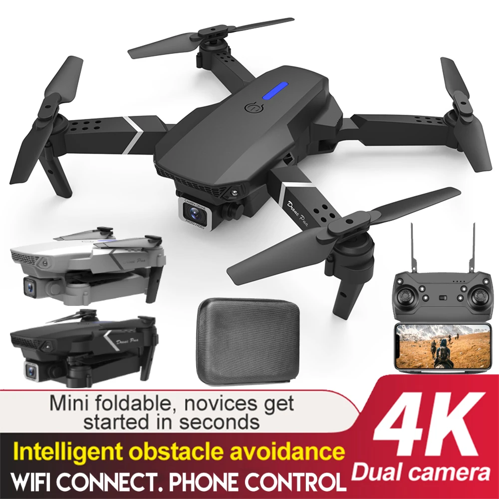 LSRC Квадрокоптер E88-525 Pro WIFI FPV Дрон с широким углом HD 4K 1080P камера высота удерживания