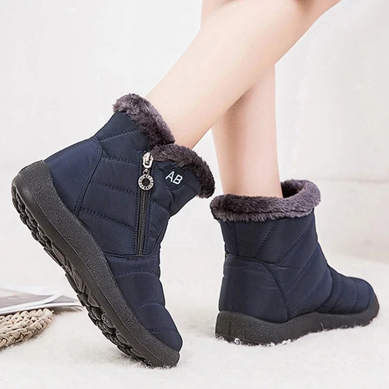 TIMETANG Women's ankle fur boots warm snow boots winter shoes for women waterproof padded winter womenfootwear