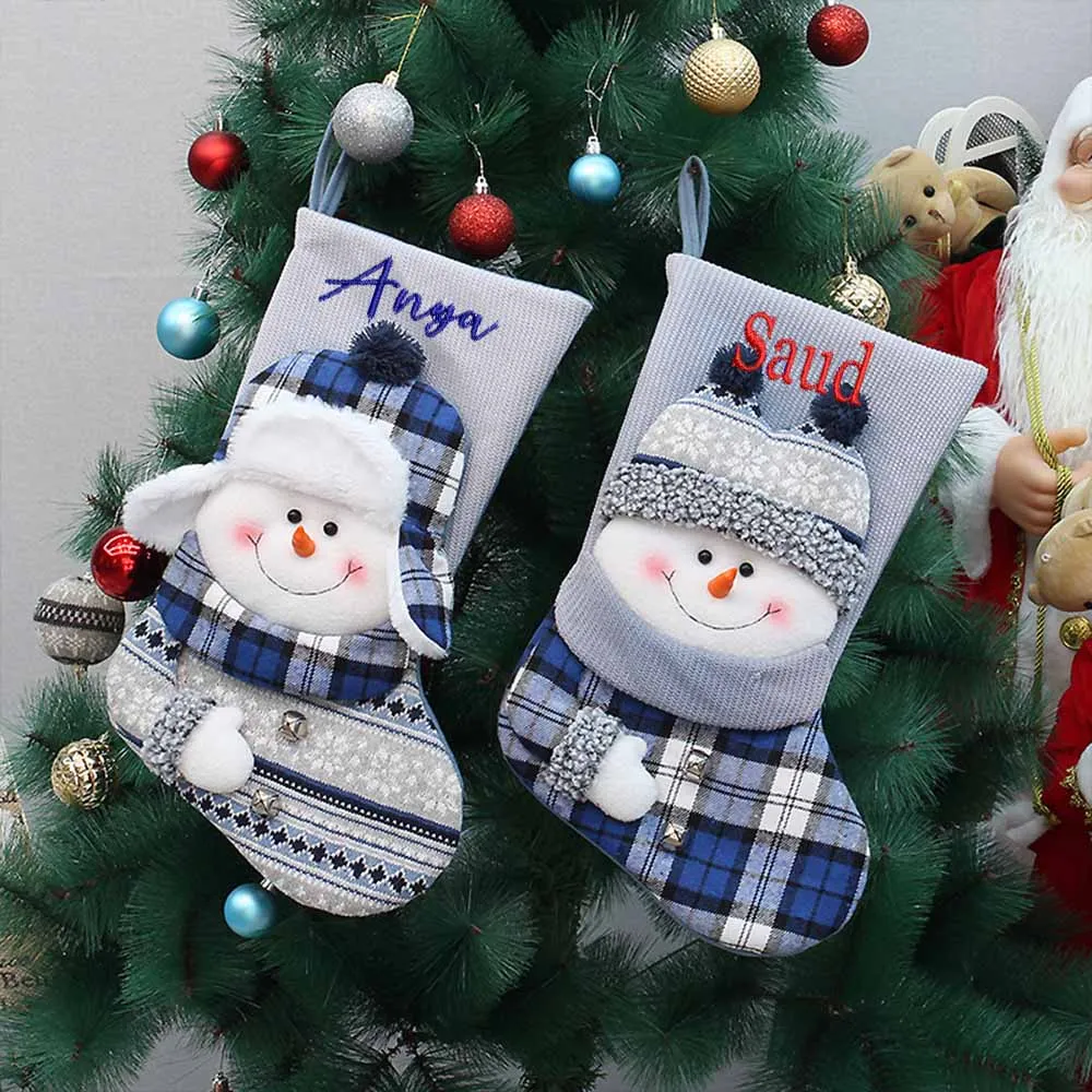 

Christmas Decorations Socks Personalized Name Kids Gift Bag New Year Christmas Day Candy Bags Home Decoration Stockings