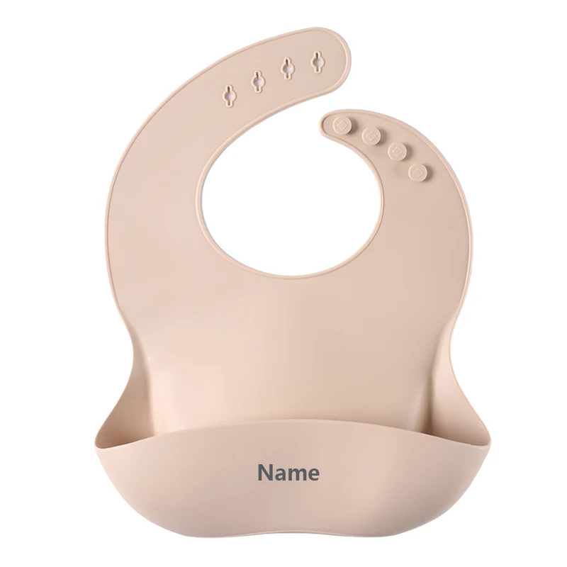 Silicone Bib Baby Drool Catcher with Free Name Engraving Creative Gifts Customized for Boys and Girls