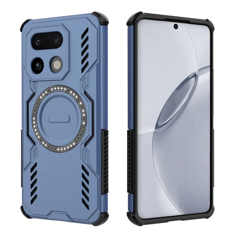 Magnetic Hard Plastic and Rubber Anti-Shock Armor Case with Magsafe Function