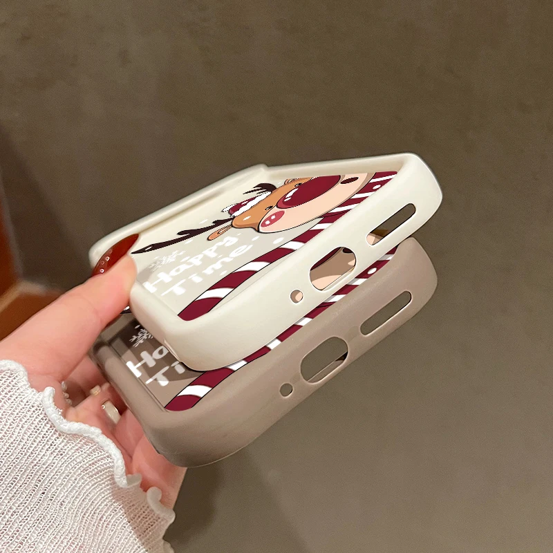 Christmas Deer Pattern Shockproof Silicone Phone Case - Soft Protective Cover