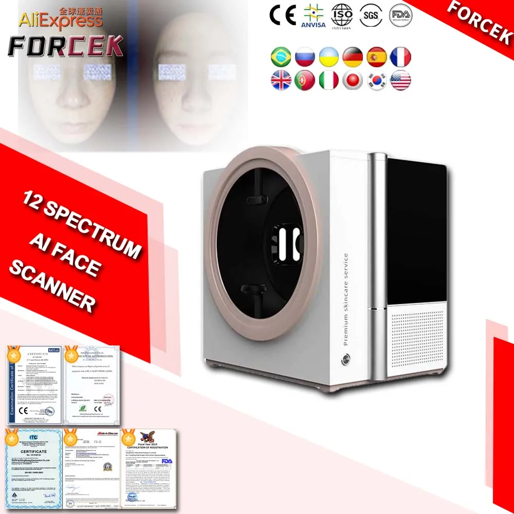 SUNANTH 제모 왁스 히터 기계, 디지털 디스플레이 화면, 제모 하드 왁스, 용해 워머, 파라핀 왁싱 콩 제모기 10 매직 미러 12 스펙트럼 Al 얼굴 스캐너, 3D 스마트 피부 분석 기계, HD 디지털 진단 스캐너, 얼굴 피부 분석기