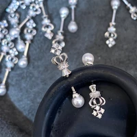 1pcs New Crown Pearl 316L Stainless Steel Spiral Ear Bone Nail New Fashion Y2K Earrings for Women Ear Piercing Cochlea Jewelry - Image 5