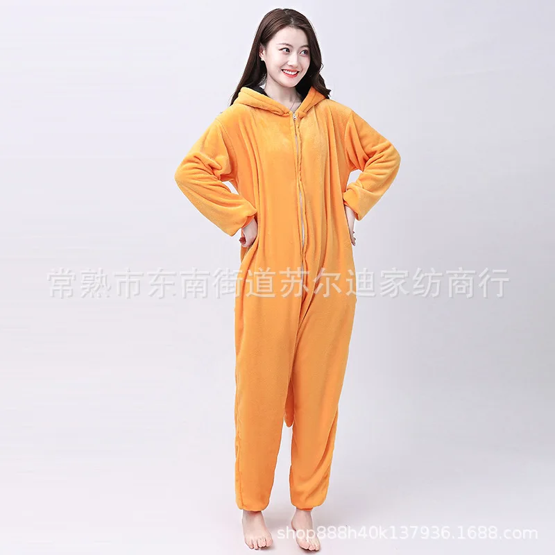 Uzumaki Kurama Kyuubi Fox Cosplay Costume Kigurumi Adult Unisex Anime Pajamas Flannel Jumpsuit Sleepwear Halloween Carnival Suit