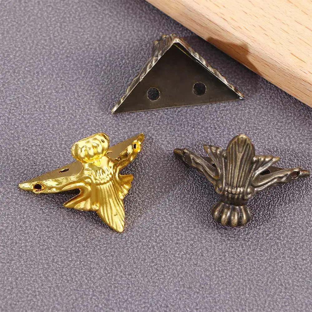Durable Golden Decorative Jewelry Box Hardware Wood Case Corner Bracket Corner Feet Leg Furniture Leg