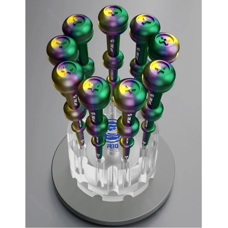 

MECHANIC R10 9-hole Screwdriver Storage Rack Crystal Rotating Mounting Base for Mobile Phone Repair Desktop Screwdriver Holder