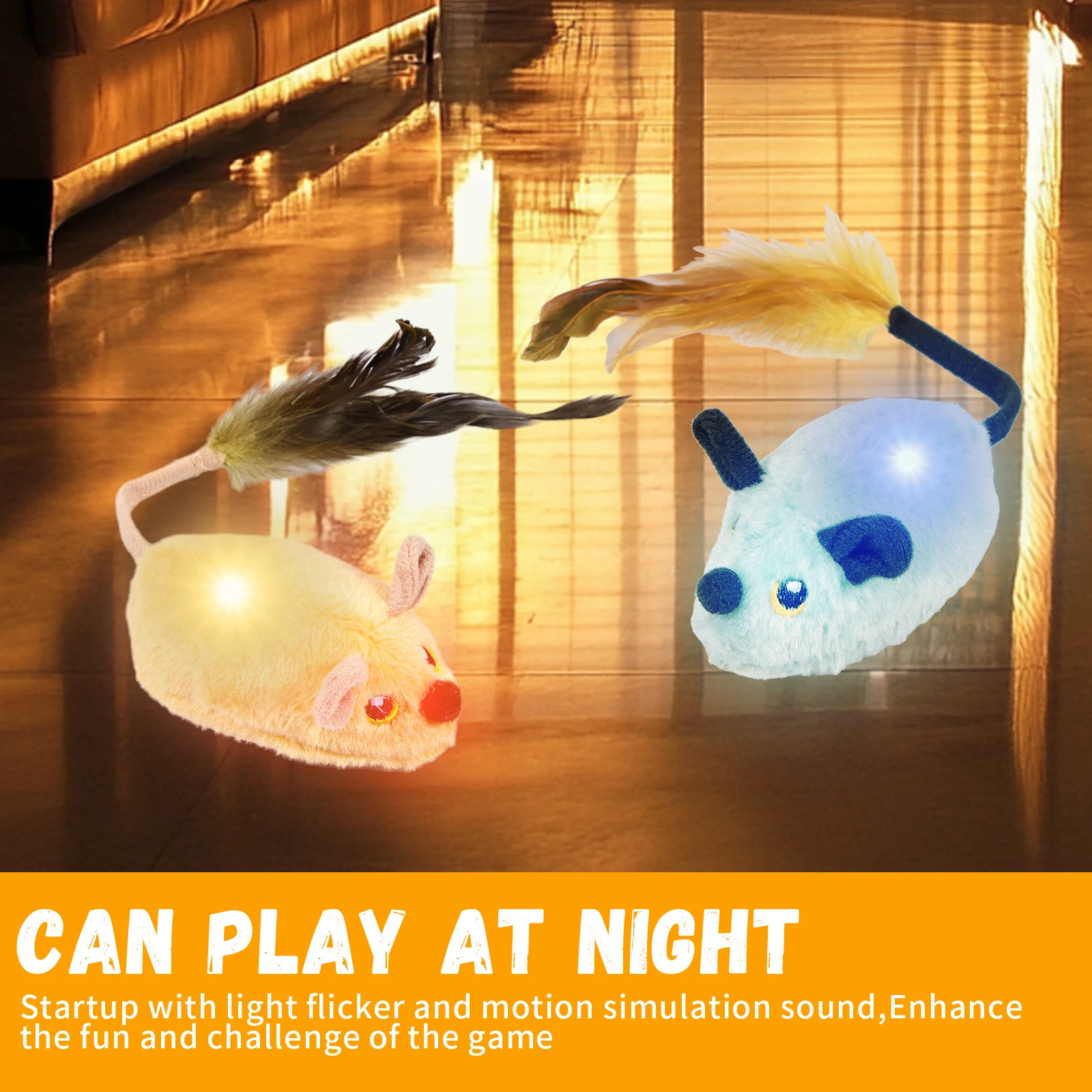 Cat Interactive Mouse Toy Smart Running Mouse Random Moving Electric Cat Teaser Toys Rechargeable Simulation Mice Plush Toys