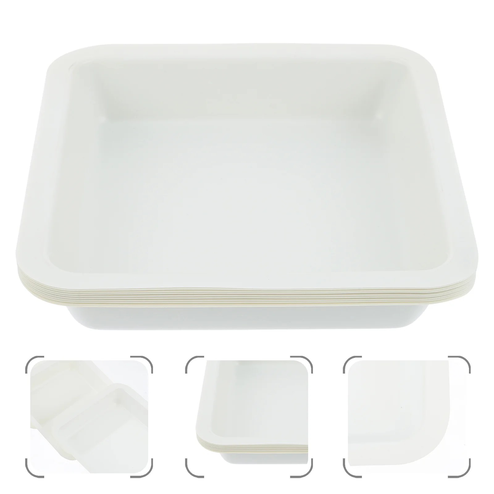 

10 Pcs Weighing Boat Mini Plastic Square Dish Scale Tray Anti-Static Plates Large