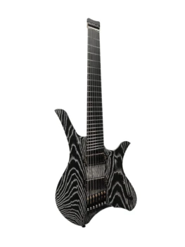 McTang Headless Electric Guitar,7 Strings, Fan shaped Frets,Handmade ， sandblasted，silvery