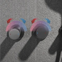 AITANA – système de douche de plafond en laiton gris, pistolet minimaliste, double poignée intégrée cachée, eau froide et chaude, mélangeur de salle de bains à 2 fonctions 4