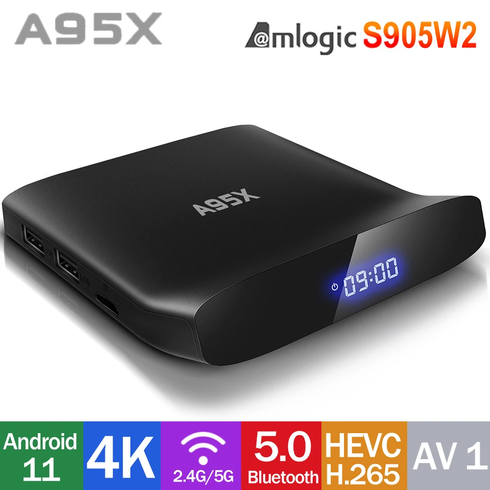 Приставка Смарт-ТВ A95XW2 Android 2 4 Amlogic S905W2 4K @ 60fps | Электроника