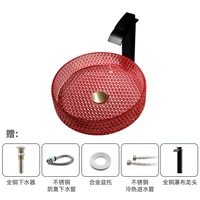 อ่างล้างหน้าแบบกลมบนเคาน์เตอร์ อ่างล้างหน้ากระจกนิรภัยโปร่งแสงพร้อมอ่างล้างจานแบบพับเก็บได้ อ่างล้างหน้าในห้องน้ําสําหรับห้องน้ํา 5