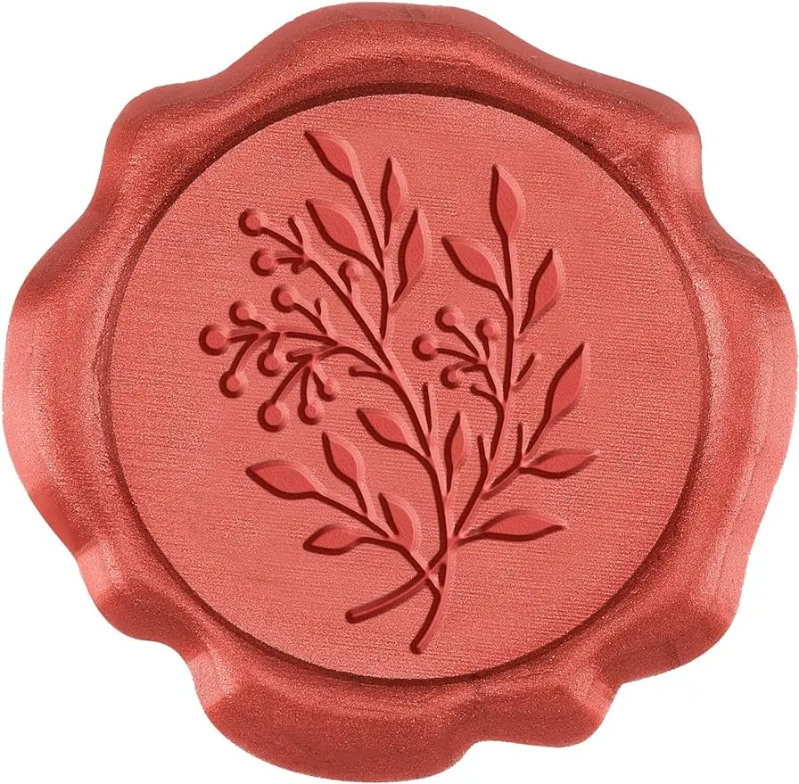 

50pcs Red Wax Seal Stickers Plant Self Adhesive Wax Seal Stamp Stickers Berries Envelope Wax Stickers for Wedding Invitation