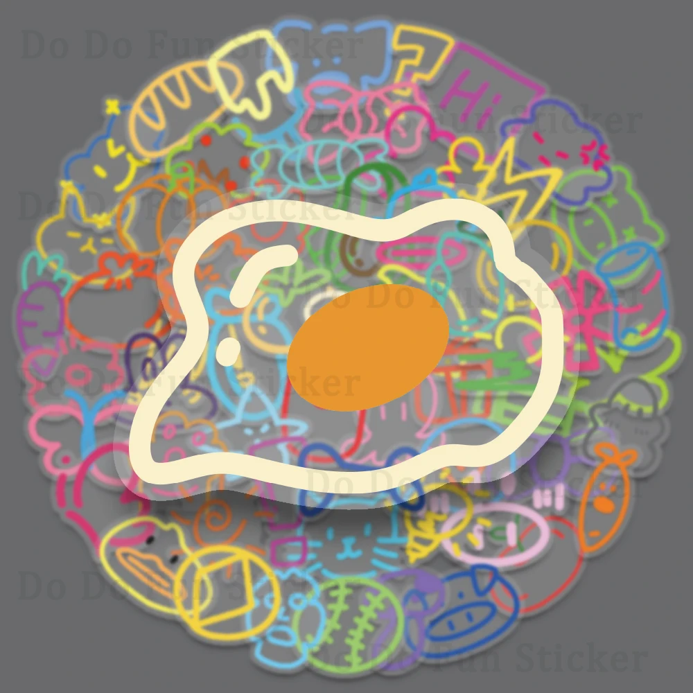 60PCS Cute Cartoon Colorful Small Items PET Sticker Waterproof Oil proof Transparent Ins Style DIY Scrapbook Water Cup Laptop — view 4