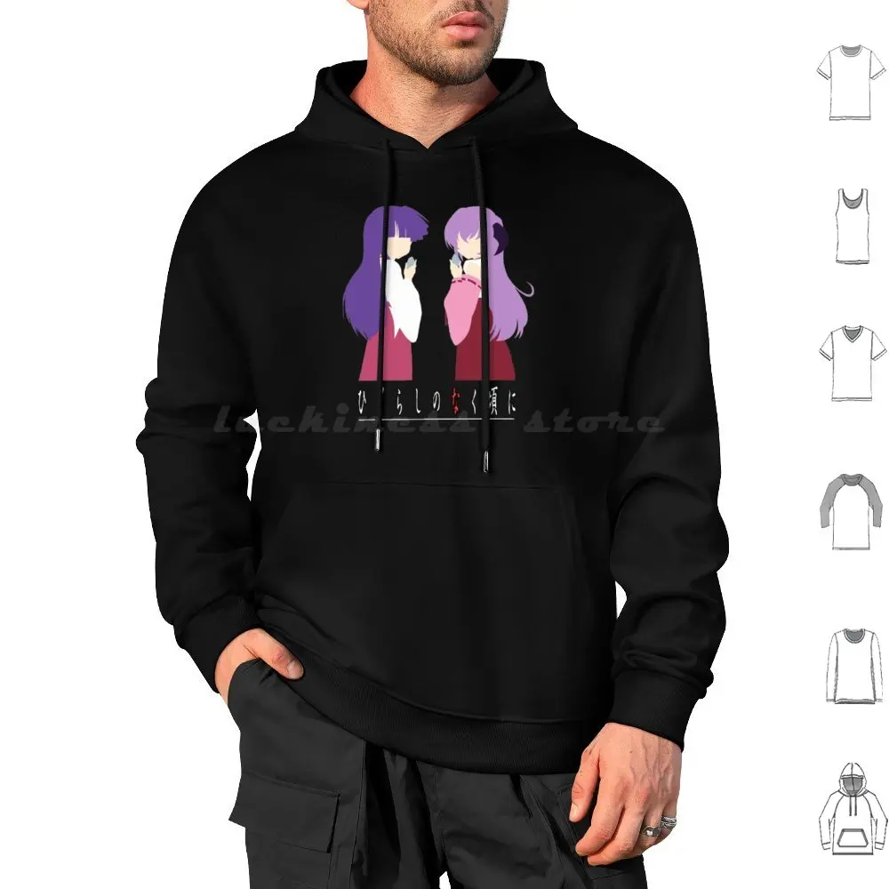 

Higurashi No Naku Koro Ni-Furude Rika &Amp ; Hanyuu Minimalist Classic Hoodie cotton Long Sleeve