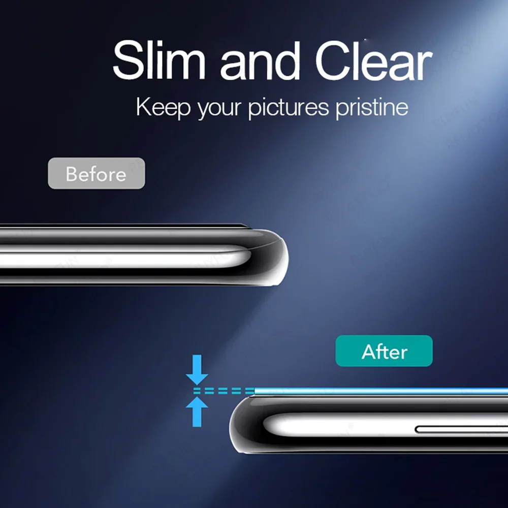 5-Pack 9H Tempered Glass Camera Screen Protectors - Rear Lens Cover