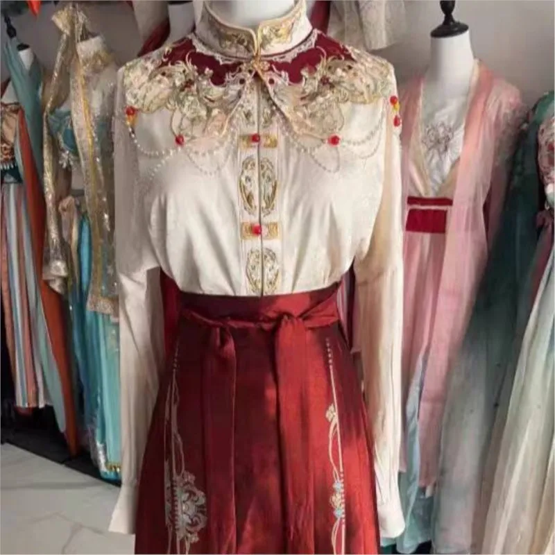 Ladies New Woven Gold Dress Machine Embroidery Shoulder Hanfu Women's National Style Clothing Chinese ladies available 3000w handheld fiber laser welding machine and 1000w laser cleaning and cutting machine three in one