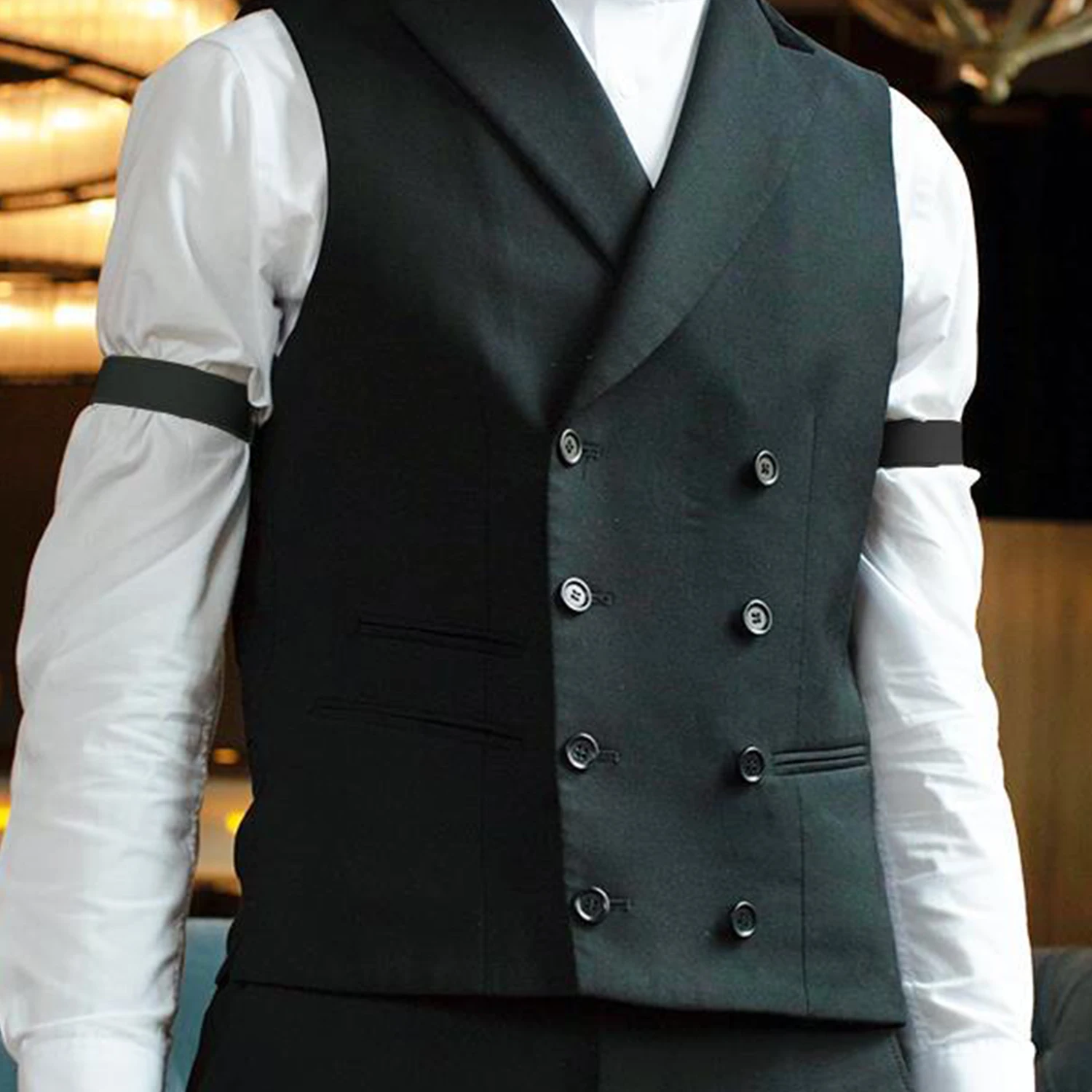 1 paio di fasce elastiche regolabili per braccio, reggicalze per camicia, supporti antiscivolo per camicie, fasce elastiche regolabili per uomini, fasce elastiche regolabili per camicie (nero), No, no