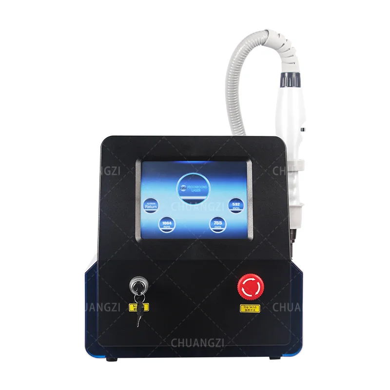 Portable Q Switch Pico Device 1064nm 532nm 1320nm Picosecond Laser Tattoo Removal Picosecond Machine